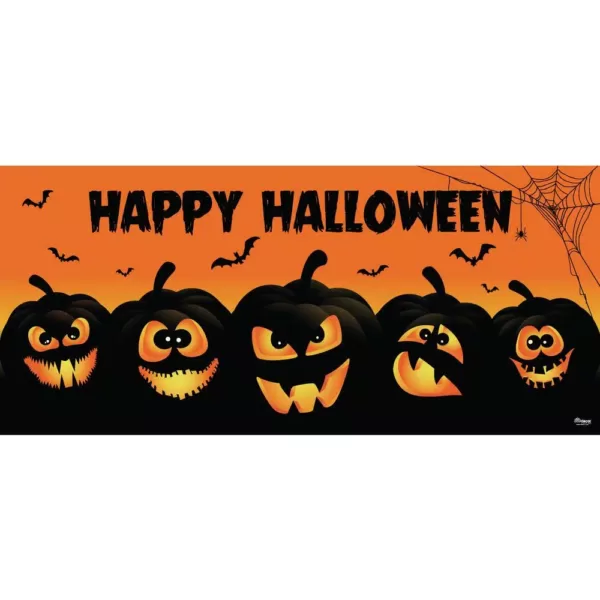 My Door Decor 7 ft. x 16 ft. Happy Halloween Jack-O-Lanterns Garage Door Decor Mural for Double Car Garage Car Garage