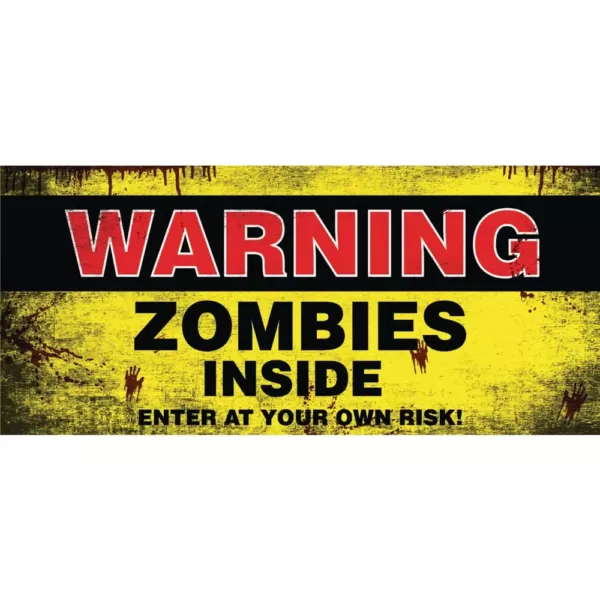 My Door Decor 7 ft. x 16 ft. Zombies Inside Halloween Garage Door Decor Mural for Double Car Garage Car Garage