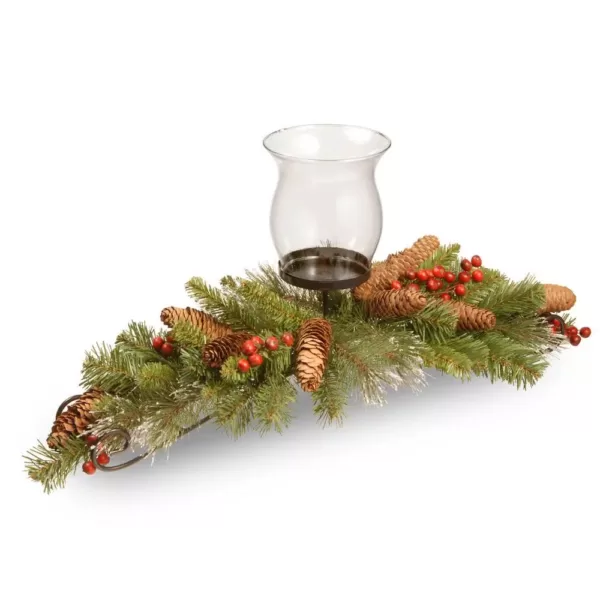 National Tree Company 30 in. Crestwood Spruce Centerpiece and Candle Holder