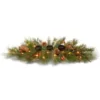 National Tree Company 30 in. Decorative Collection White Pine Candle Holder Centerpiece with Battery Operated Warm White and Red LED Lights