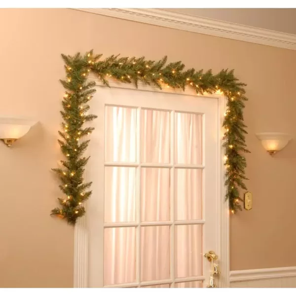 National Tree Company 9 ft. Pre-Lit Dunhill Fir Garland with Clear Lights