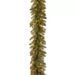 National Tree Company 9 ft. Pre-Lit Dunhill Fir Garland with Clear Lights