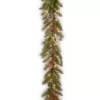 National Tree Company 9 ft. x 12 in. Frosted Pine Berry Collection Garlands with Cones, Red Berries, Silver Glittered Eucalyptus Leaves