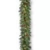 National Tree Company 9 ft. Garwood Spruce Garland with Warm White LED Lights