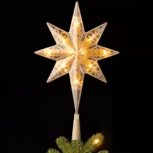 National Tree Company 11 in. Tree Top Star with Warm White LED Lights Ornament - only compatible with National Tree LED trees