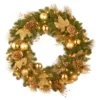 National Tree Company Decorative Collection Elegance Spruce 24 in. Artificial Wreath with Battery Operated Warm White LED Lights