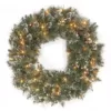 National Tree Company Glittery Bristle Pine 24 in. Artificial Wreath with Clear Lights