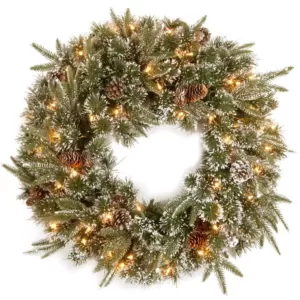 National Tree Company 24 in. Liberty Pine Artificial Christmas Wreath with Clear Lights