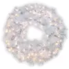 National Tree Company 30 in. Wispy Willow Grande White Artificial Wreath with Clear Lights