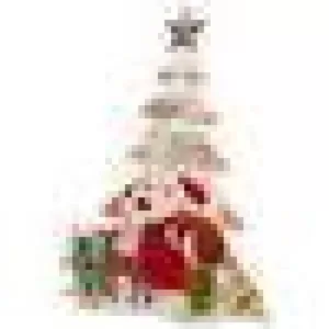 National Tree Company 16 in. Lighted Tree Santa Scene