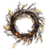 National Tree Company 26 in. Black Glittered Halloween Wreath with Lights