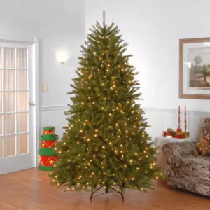 National Tree Company 9 ft. Dunhill Fir Artificial Christmas Tree with Dual Color LED Lights