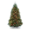 National Tree Company 7.5 ft. Pre-Lit Dunhill Fir Hinged Artificial Christmas Tree with Multi-Color Lights