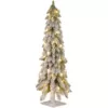 National Tree Company 4 ft. Snowy Downswept Forstree Artificial Christmas Tree with Metal Plate and Clear Lights