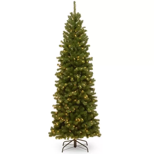 National Tree Company 9 ft. North Valley Spruce Pencil Slim Artificial Christmas Tree with Clear Lights