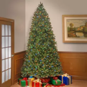 National Tree Company 9 ft. PowerConnect Bayberry Spruce Tree with Dual Color LED Lights