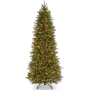 National Tree Company 12 ft. Jersey Fraser Fir Pencil Slim Artificial Christmas Tree with Clear Lights