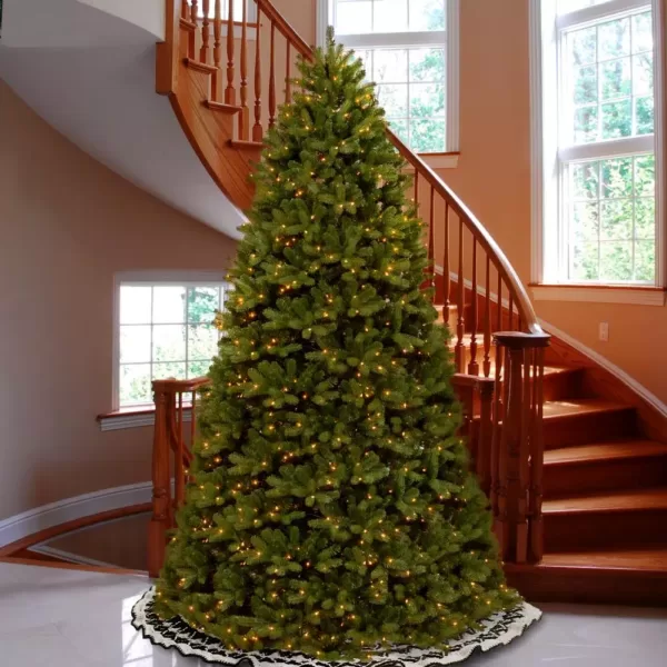 National Tree Company 12 ft. Feel Real Newberry Spruce Hinged Tree with 2000 Clear Lights