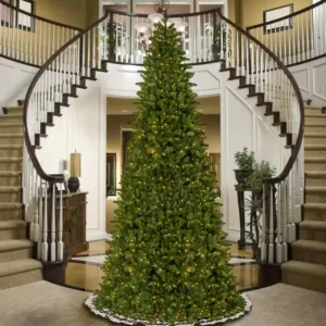 National Tree Company 14 ft. Ridgewood Spruce Slim Artificial Christmas Tree with Clear Lights