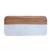 3R Studios Oval 15.5 in. Mango Wood and Marble Cheese Board