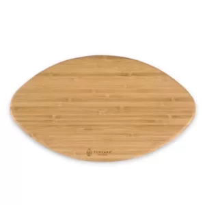 Picnic Time 16 in. x 8.8 in. Oval Bamboo Wood Football Cutting Board and Serving Tray