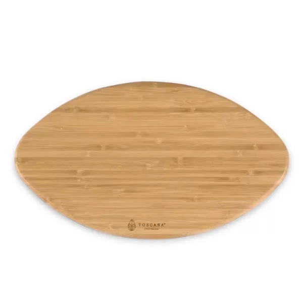 Picnic Time 16 in. x 8.8 in. Oval Bamboo Wood Football Cutting Board and Serving Tray