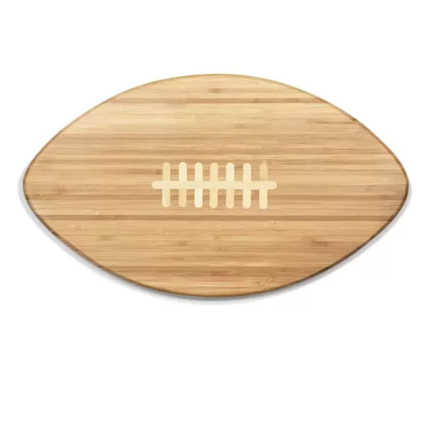 Picnic Time 16 in. x 8.8 in. Oval Bamboo Wood Football Cutting Board and Serving Tray