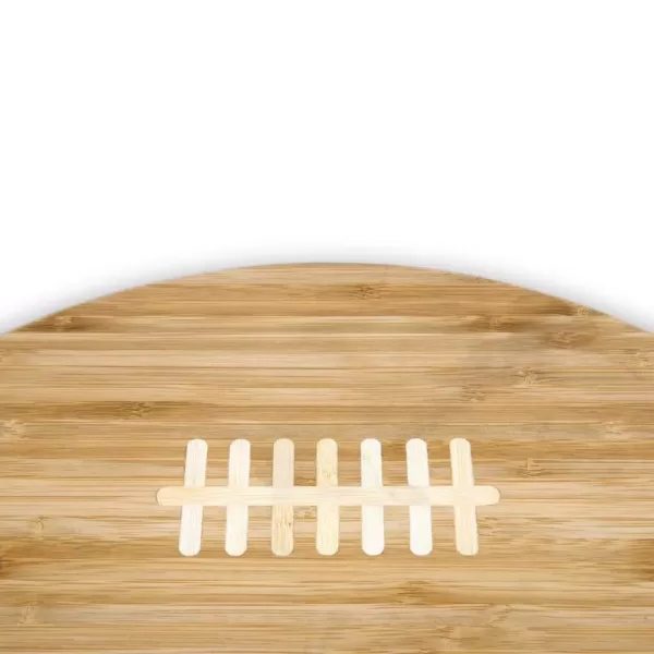 Picnic Time 16 in. x 8.8 in. Oval Bamboo Wood Football Cutting Board and Serving Tray