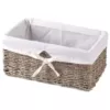 Vintiquewise 12 in. W x 6.5 in. D x 5.3 in. H Seagrass Shelf Basket Lined with White Lining