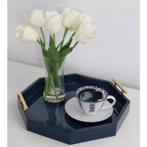 Kate and Laurel Lipton 18 in. x 3 in. x 18 in. Navy Blue Decorative Wall Shelf