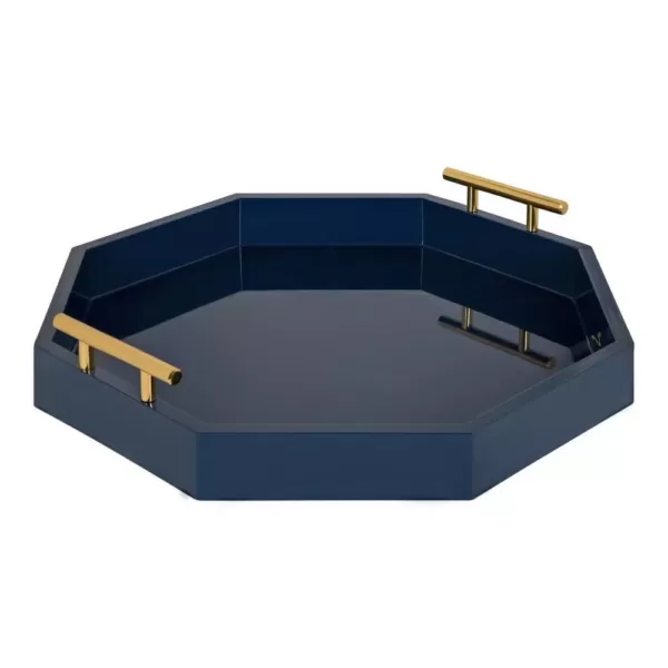 Kate and Laurel Lipton 18 in. x 3 in. x 18 in. Navy Blue Decorative Wall Shelf