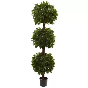 Nearly Natural 6.5 ft. Sweet Bay Triple Ball Topiary