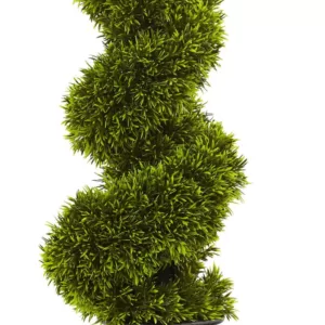 Nearly Natural 3 ft. Grass Spiral Topiary with Deco Planter