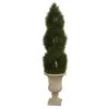 Nearly Natural Indoor/Outdoor 5 Ft. Double Pond Cypress Artificial Spiral Topiary Tree in Urn UV Resistant