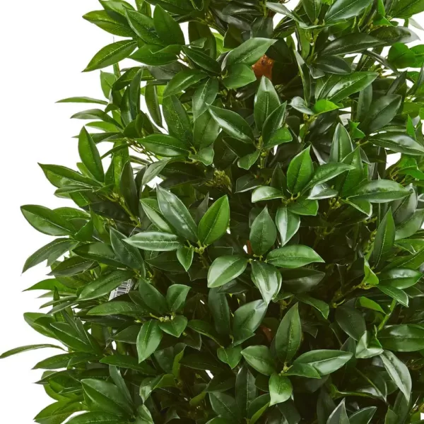 Nearly Natural 4 ft. Indoor/Outdoor Bay Leaf Artificial Topiary Tree