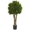 Nearly Natural Indoor/Outdoor 46 In. Boxwood Artificial Topiary Tree UV Resistant