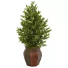 Nearly Natural Indoor 40-In. Olive Cone Topiary Artificial Tree in Decorative Planter