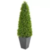 Nearly Natural Indoor/Outdoor 57 Eucalyptus Topiary Artificial Tree in Slate Planter