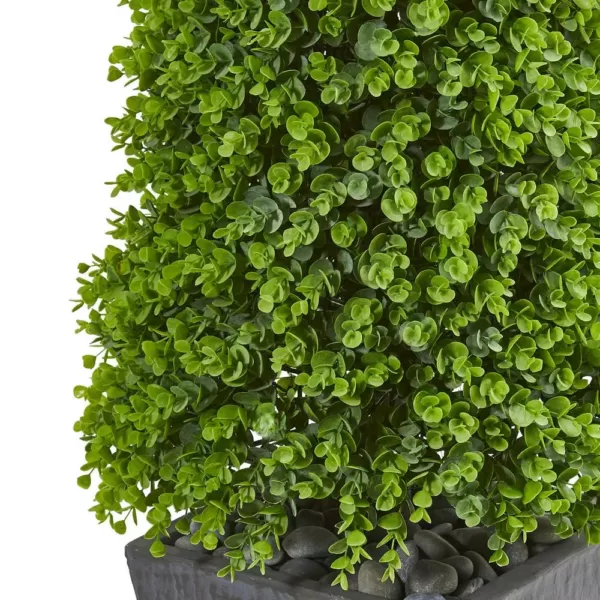 Nearly Natural Indoor/Outdoor 57 Eucalyptus Topiary Artificial Tree in Slate Planter