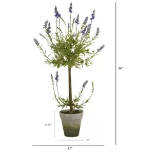 Nearly Natural 34 in. Lavender Topiary Artificial Tree