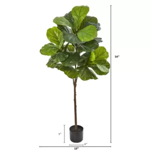 Nearly Natural 54 in. Fiddle Leaf Artificial Tree (Real Touch)