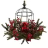 Nearly Natural Pine Berry Birdhouse Candelabrum