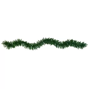 Nearly Natural 9 ft. Battery Operated Pre-lit Artificial Christmas Pine Garland with 50 Warm White LED Lights