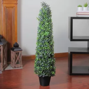 Northlight 36 in. Potted Artificial 2-Tone Boxwood Topiary Tree