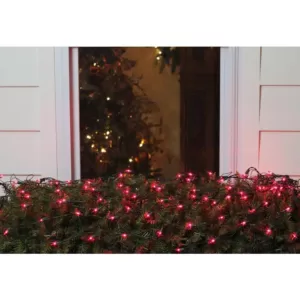 Northlight 4 ft. x 6 ft. Pink Mini Net Style Christmas Lights with Green Wire