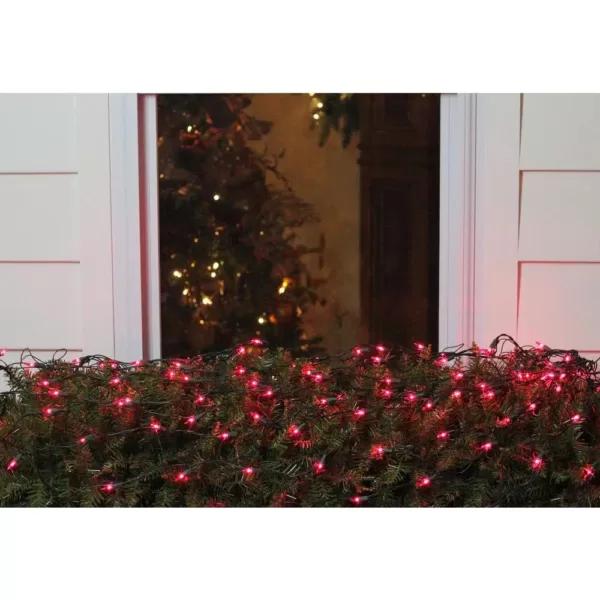 Northlight 4 ft. x 6 ft. Pink Mini Net Style Christmas Lights with Green Wire