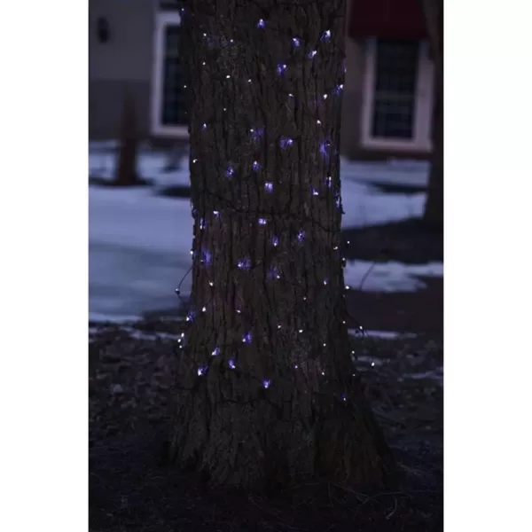 Northlight 2 ft. x 8 ft. Blue LED Net Style Tree Trunk Wrap Christmas Lights with Brown Wire