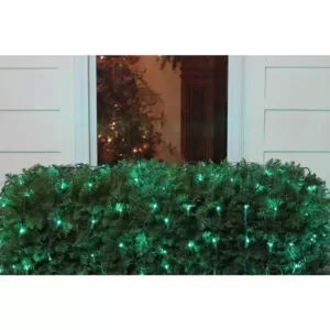 Northlight 4 ft. x 6 ft. Green LED Net Style Christmas Lights with Green Wire