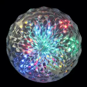 Northlight 6 in. LED Multi-Color Hanging Crystal Sphere Ball Outdoor Christmas Decoration