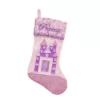 Northlight 18.5 in. Pink and Purple Embroidered Glitter Princess Photo Frame Christmas Stocking